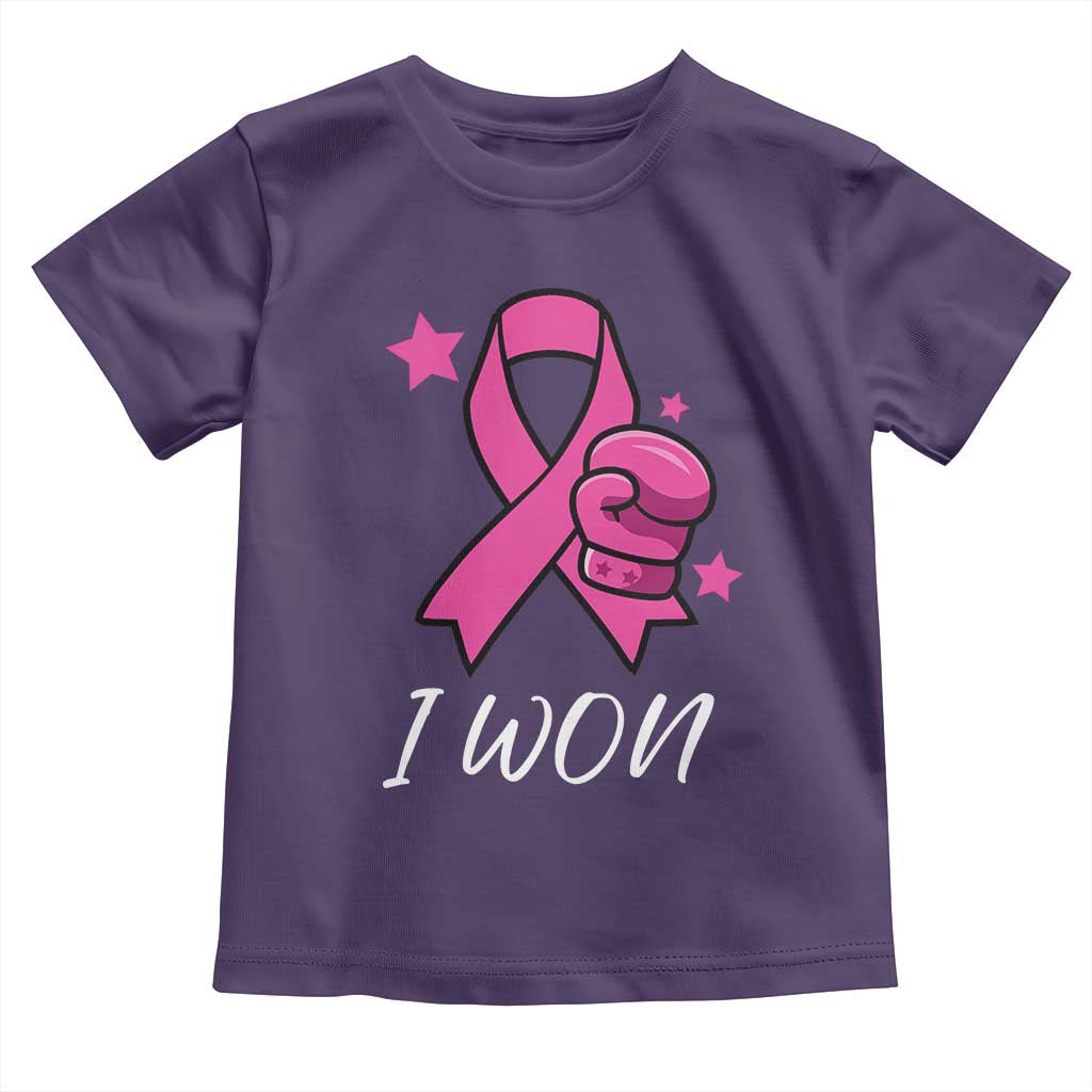 Pink Ribbon Toddler T Shirt I Won Breast Cancer Awareness - Wonder Print Shop