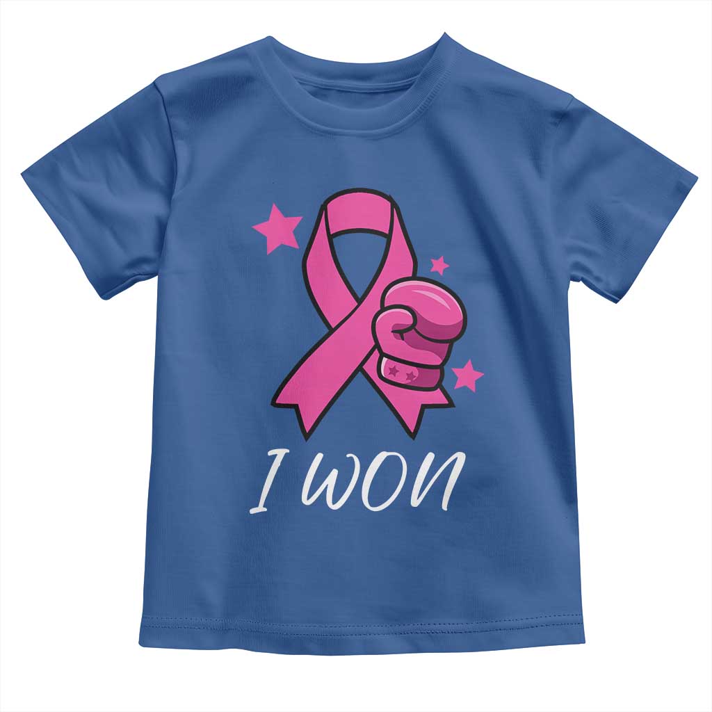 Pink Ribbon Toddler T Shirt I Won Breast Cancer Awareness - Wonder Print Shop