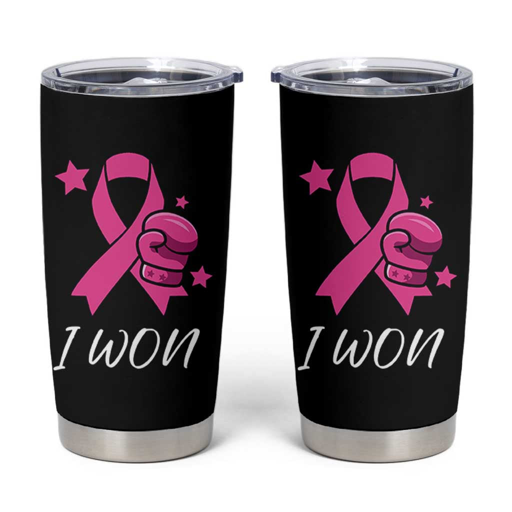 Pink Ribbon Tumbler Cup I Won Breast Cancer Awareness - Wonder Print Shop