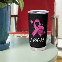 Pink Ribbon Tumbler Cup I Won Breast Cancer Awareness - Wonder Print Shop