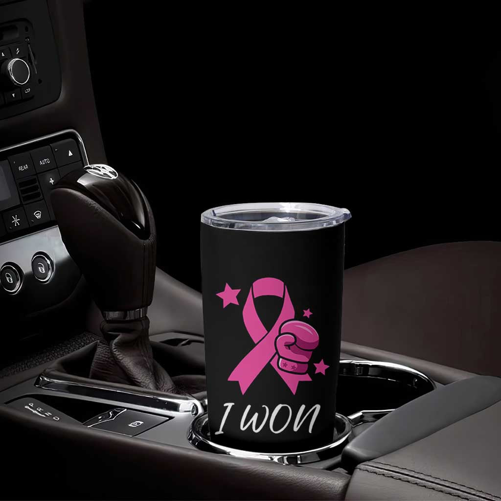 Pink Ribbon Tumbler Cup I Won Breast Cancer Awareness - Wonder Print Shop