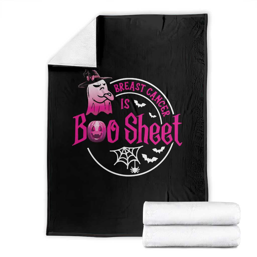 Breast Cancer Is Boo Sheet Throw Blanket October Ghost Pink Ribbon - Wonder Print Shop