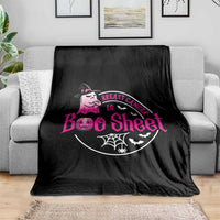 Breast Cancer Is Boo Sheet Throw Blanket October Ghost Pink Ribbon - Wonder Print Shop