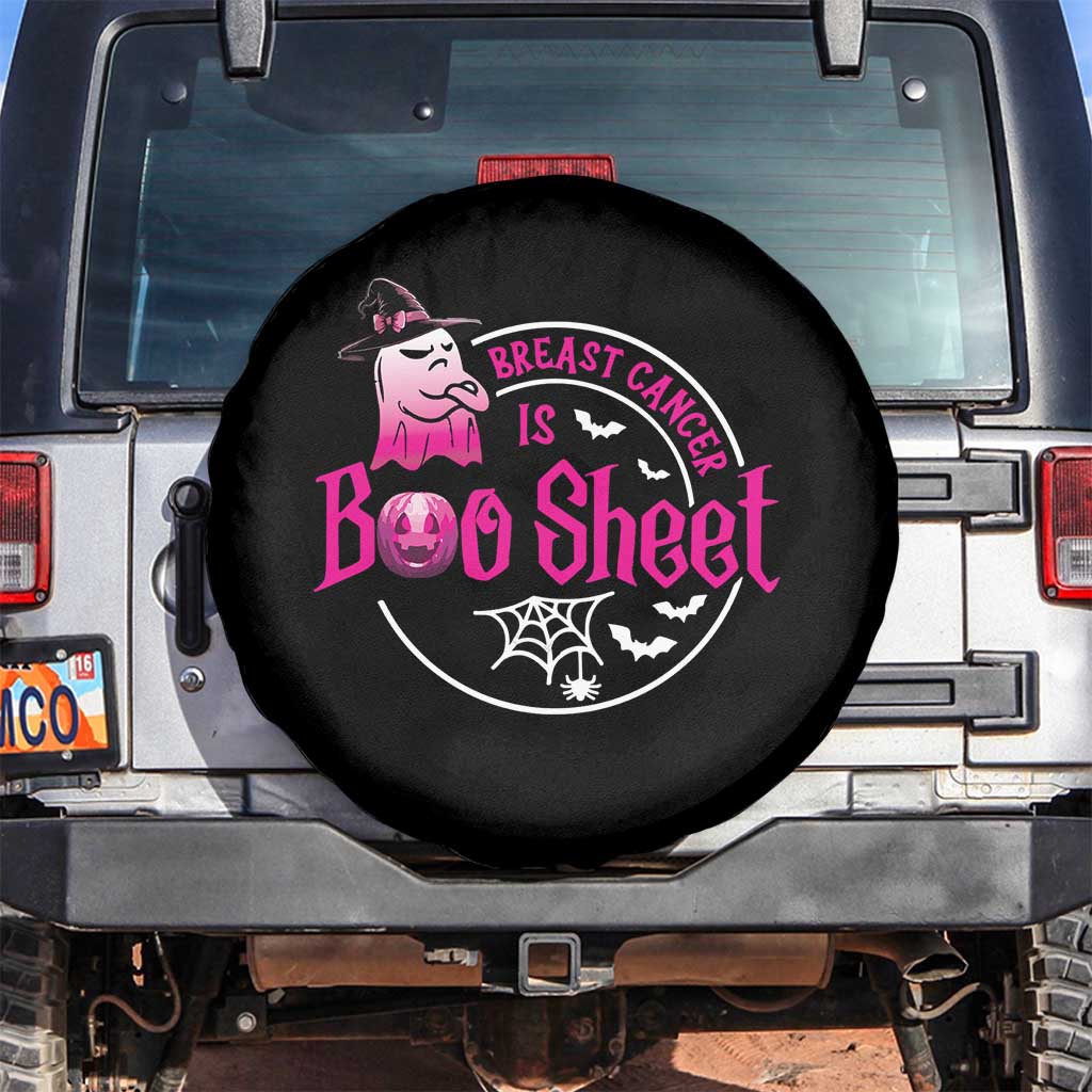 Breast Cancer Is Boo Sheet Spare Tire Cover October Ghost Pink Ribbon - Wonder Print Shop