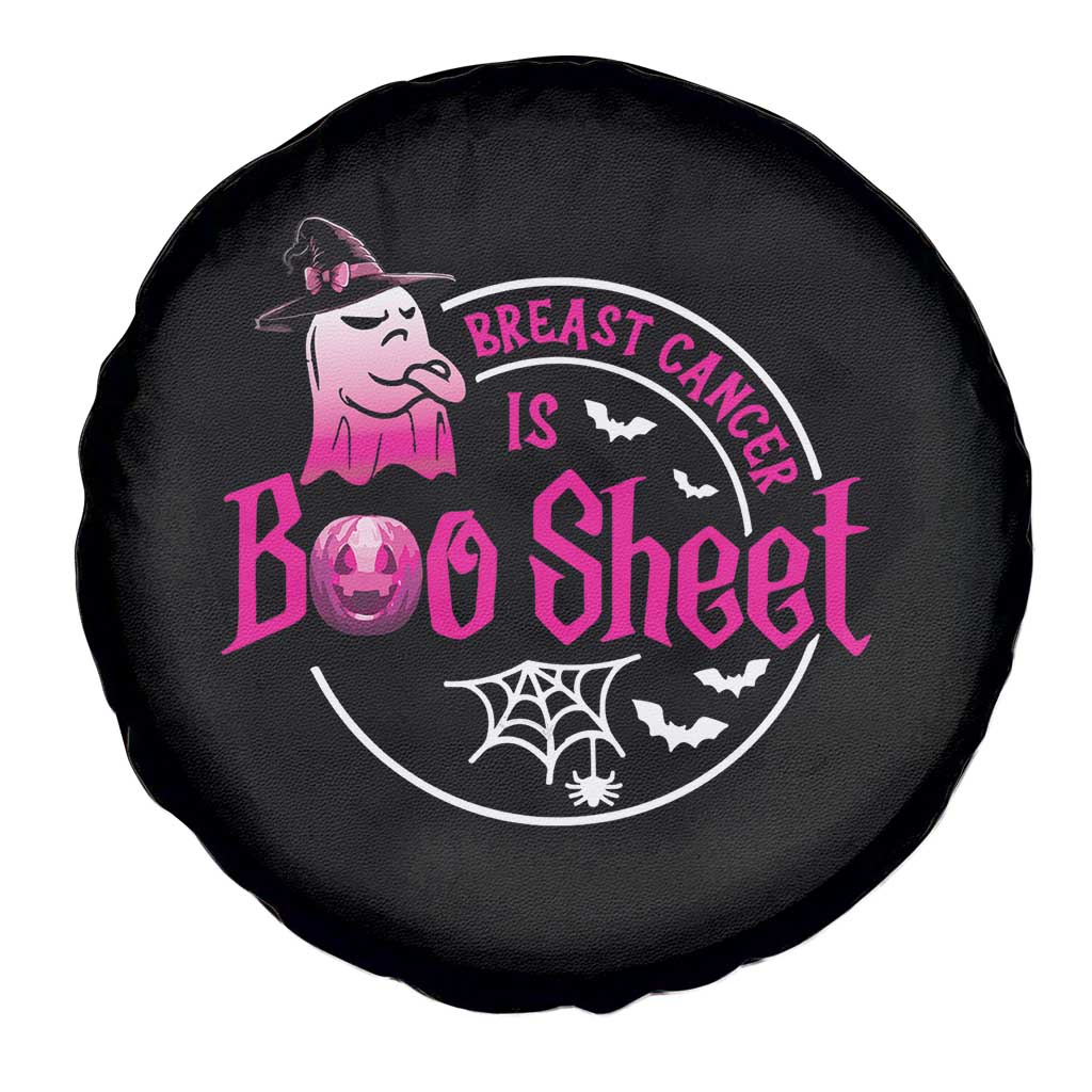 Breast Cancer Is Boo Sheet Spare Tire Cover October Ghost Pink Ribbon - Wonder Print Shop