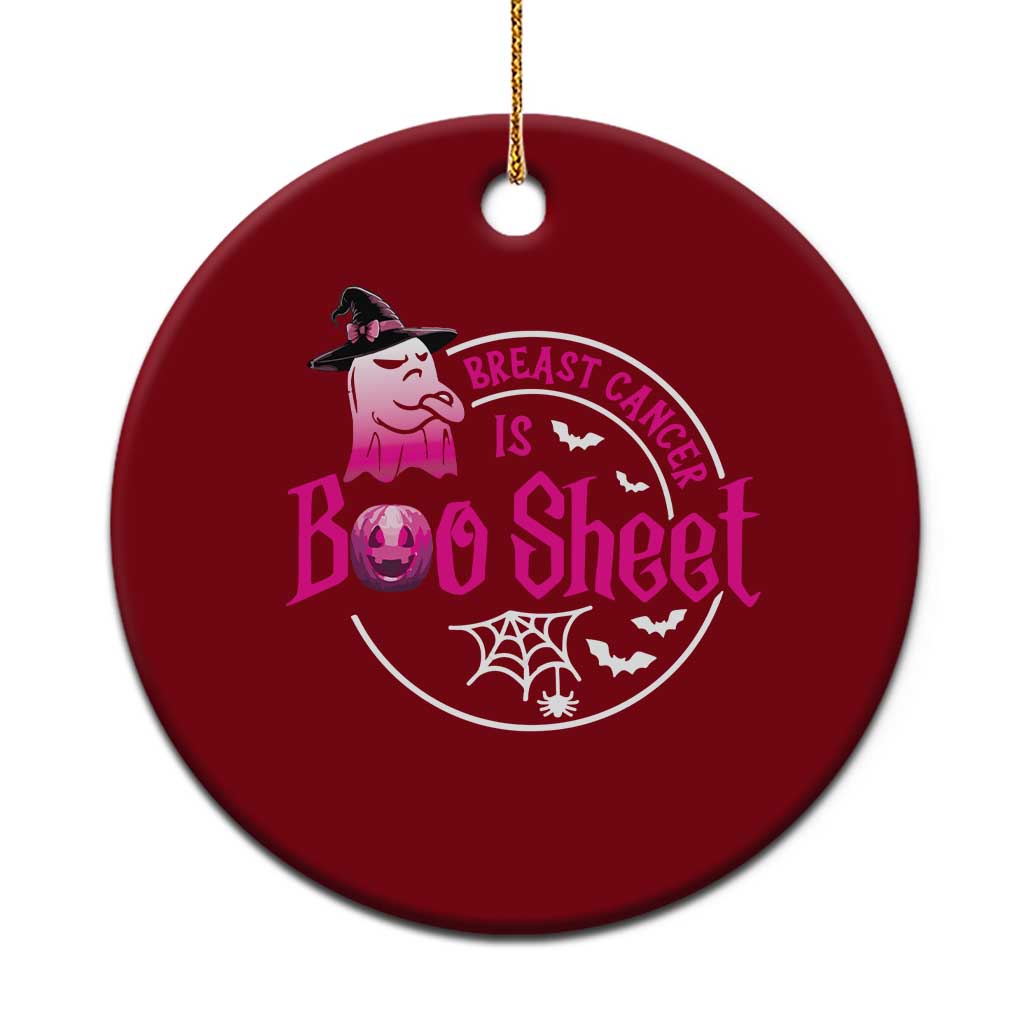 Breast Cancer Is Boo Sheet Ceramic Ornament October Ghost Pink Ribbon - Wonder Print Shop