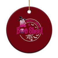 Breast Cancer Is Boo Sheet Ceramic Ornament October Ghost Pink Ribbon - Wonder Print Shop