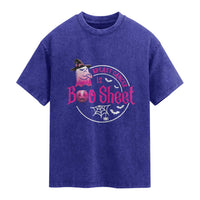 Breast Cancer Is Boo Sheet Washed Cotton T-Shirt October Ghost Pink Ribbon