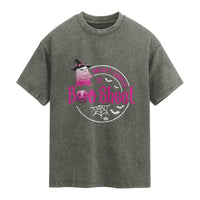 Breast Cancer Is Boo Sheet Washed Cotton T-Shirt October Ghost Pink Ribbon
