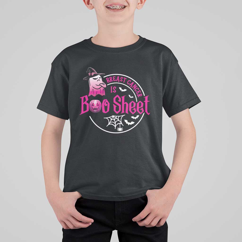 Breast Cancer Is Boo Sheet T Shirt For Kid October Ghost Pink Ribbon - Wonder Print Shop