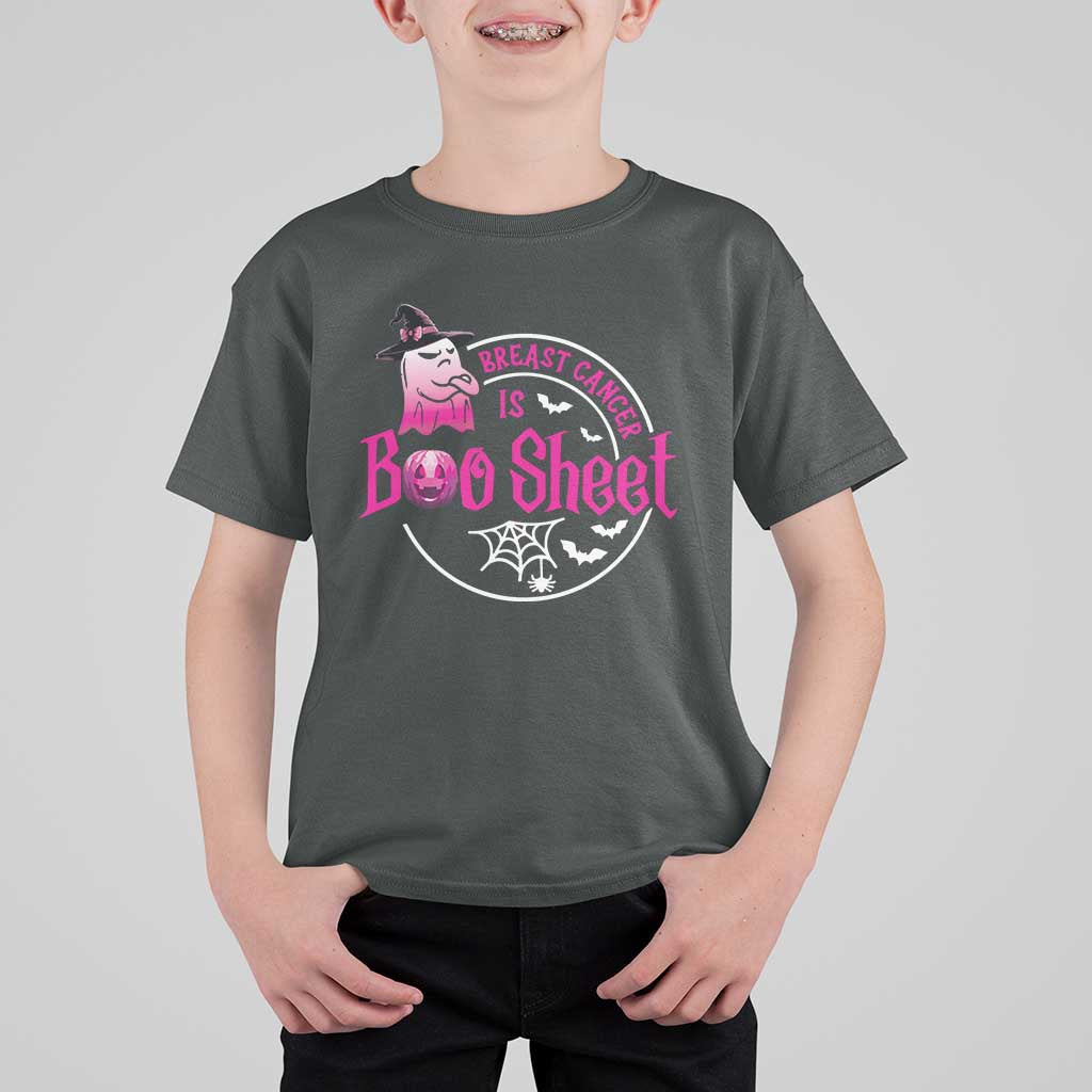 Breast Cancer Is Boo Sheet T Shirt For Kid October Ghost Pink Ribbon - Wonder Print Shop