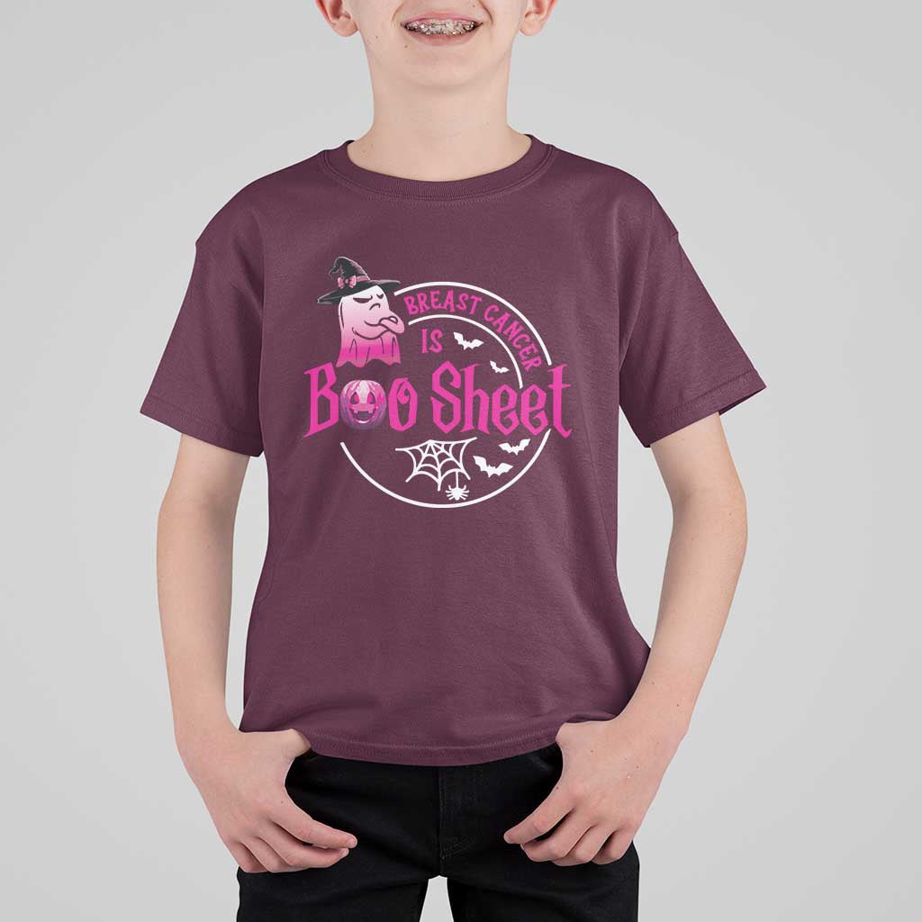 Breast Cancer Is Boo Sheet T Shirt For Kid October Ghost Pink Ribbon - Wonder Print Shop