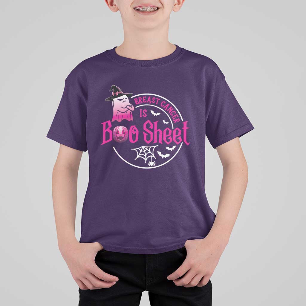 Breast Cancer Is Boo Sheet T Shirt For Kid October Ghost Pink Ribbon - Wonder Print Shop