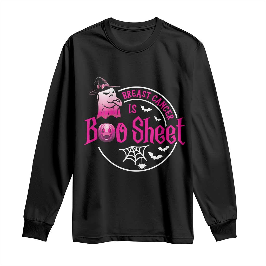 Breast Cancer Is Boo Sheet Long Sleeve Shirt October Ghost Pink Ribbon - Wonder Print Shop