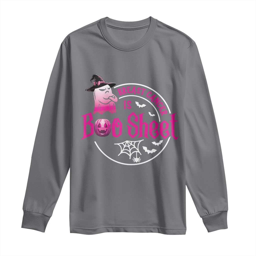 Breast Cancer Is Boo Sheet Long Sleeve Shirt October Ghost Pink Ribbon - Wonder Print Shop