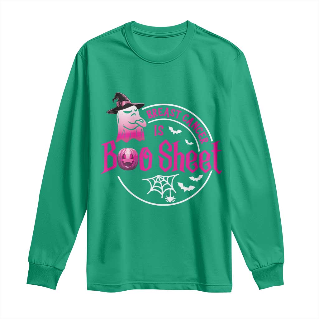 Breast Cancer Is Boo Sheet Long Sleeve Shirt October Ghost Pink Ribbon - Wonder Print Shop