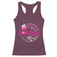 Breast Cancer Is Boo Sheet Racerback Tank Top October Ghost Pink Ribbon - Wonder Print Shop