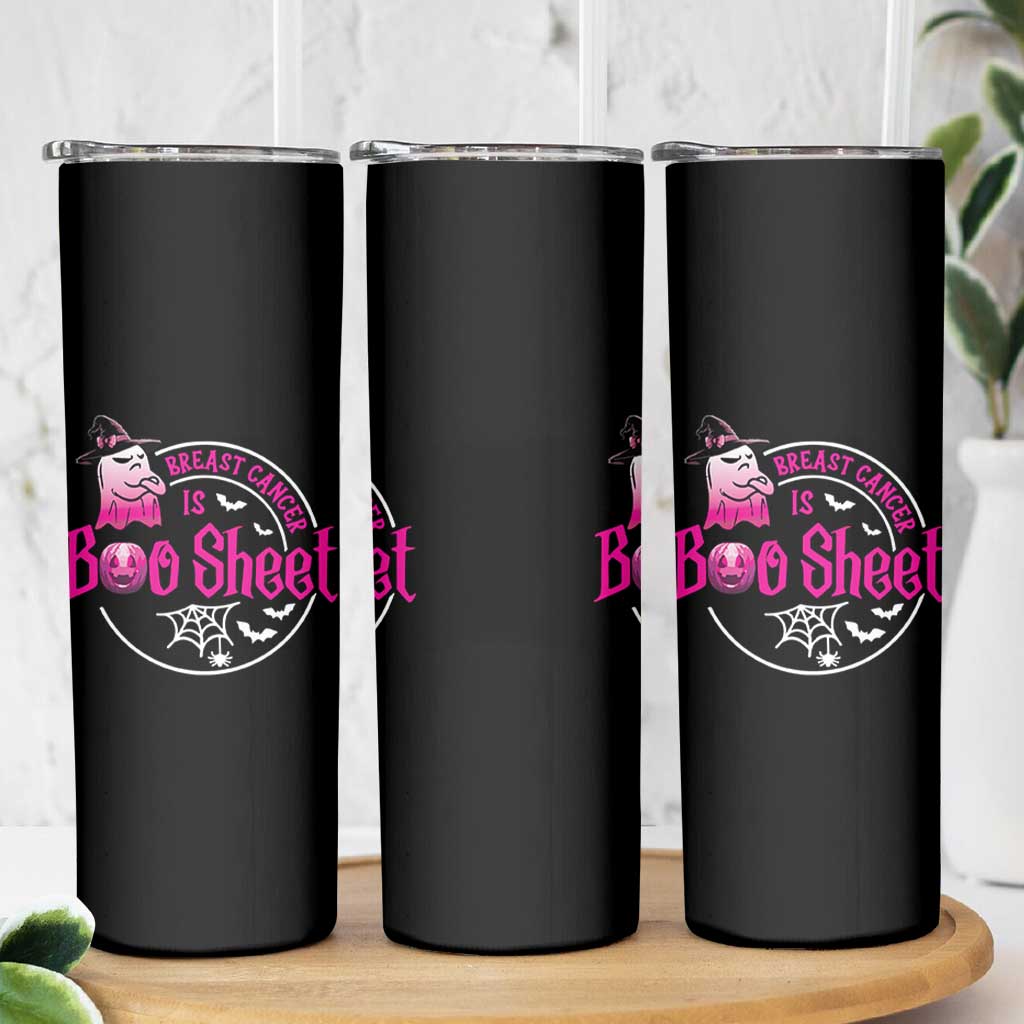 Breast Cancer Is Boo Sheet Skinny Tumbler October Ghost Pink Ribbon - Wonder Print Shop