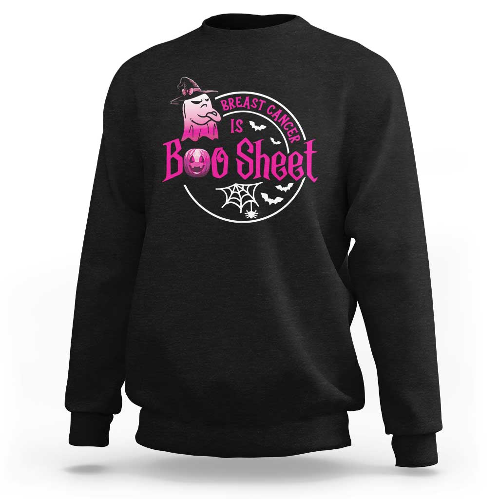Breast Cancer Is Boo Sheet Sweatshirt October Ghost Pink Ribbon - Wonder Print Shop