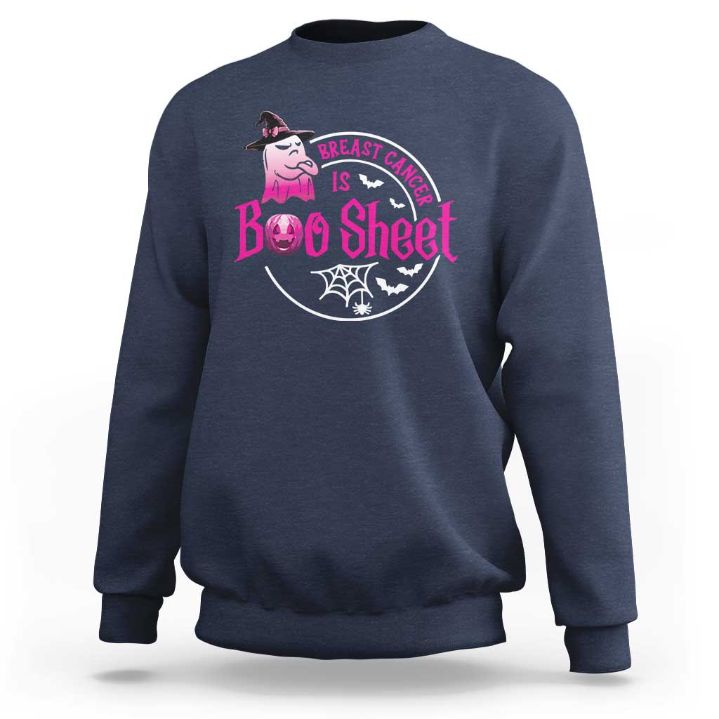 Breast Cancer Is Boo Sheet Sweatshirt October Ghost Pink Ribbon - Wonder Print Shop