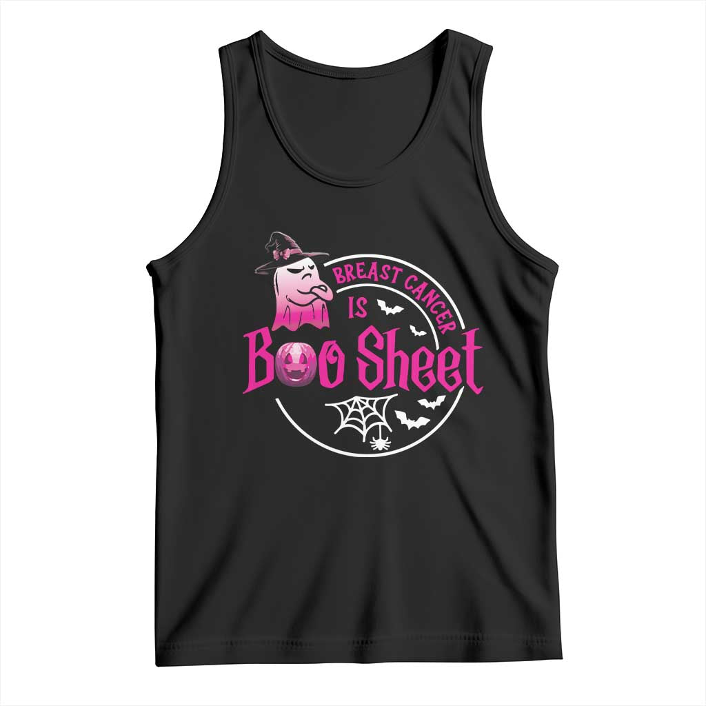 Breast Cancer Is Boo Sheet Tank Top October Ghost Pink Ribbon - Wonder Print Shop