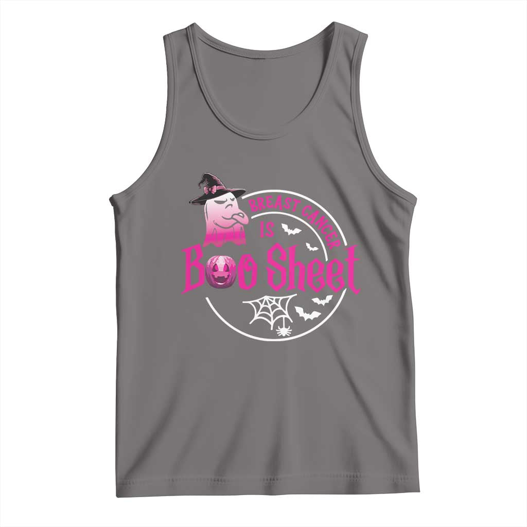 Breast Cancer Is Boo Sheet Tank Top October Ghost Pink Ribbon - Wonder Print Shop