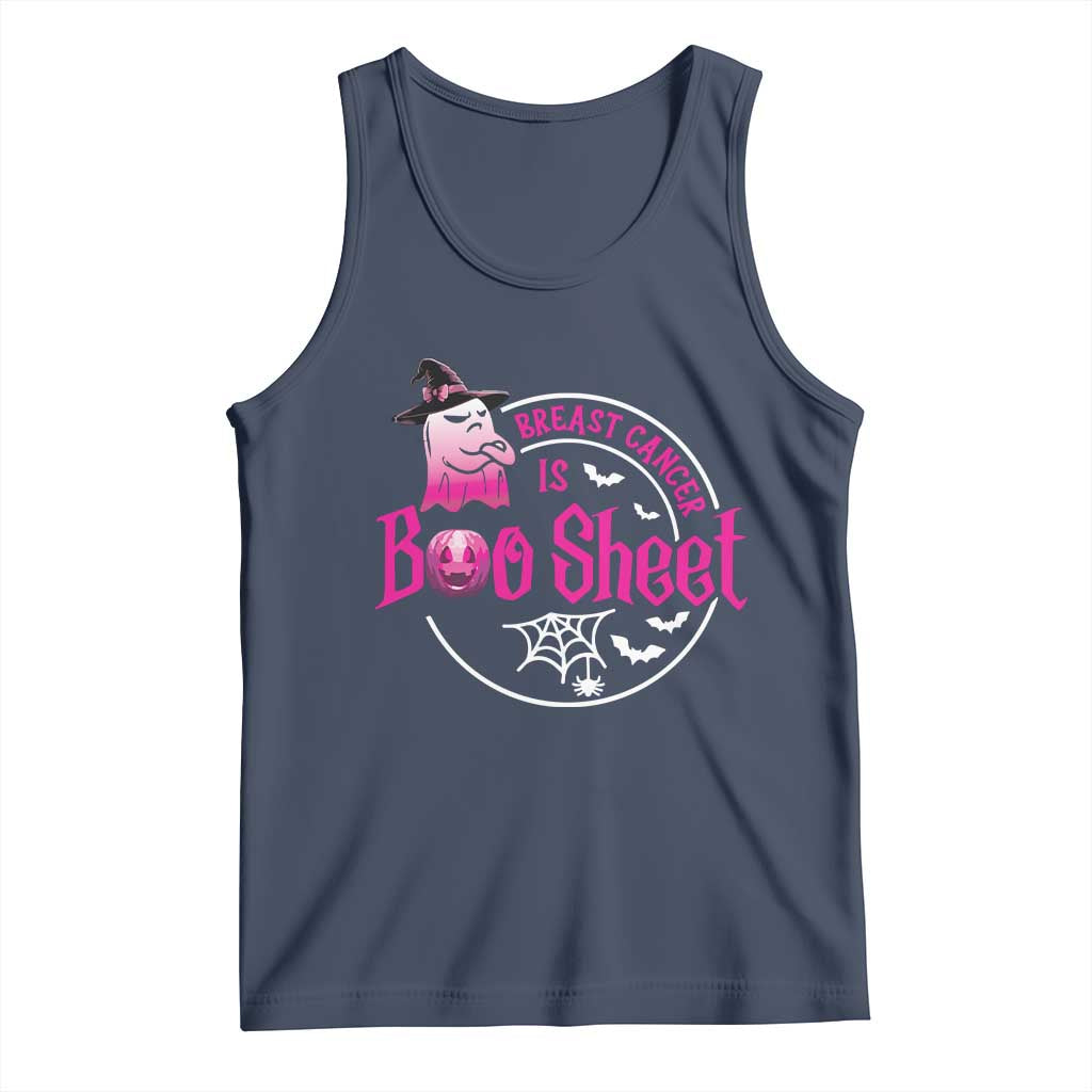 Breast Cancer Is Boo Sheet Tank Top October Ghost Pink Ribbon - Wonder Print Shop