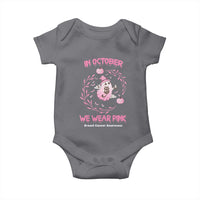 Breast Cancer Halloween Baby Onesie In October Ghost Wear Pink Black Cat - Wonder Print Shop
