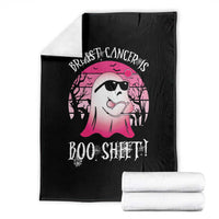 Breast Cancer Is Boo Sheet Throw Blanket In October Ghost Wear Pink - Wonder Print Shop