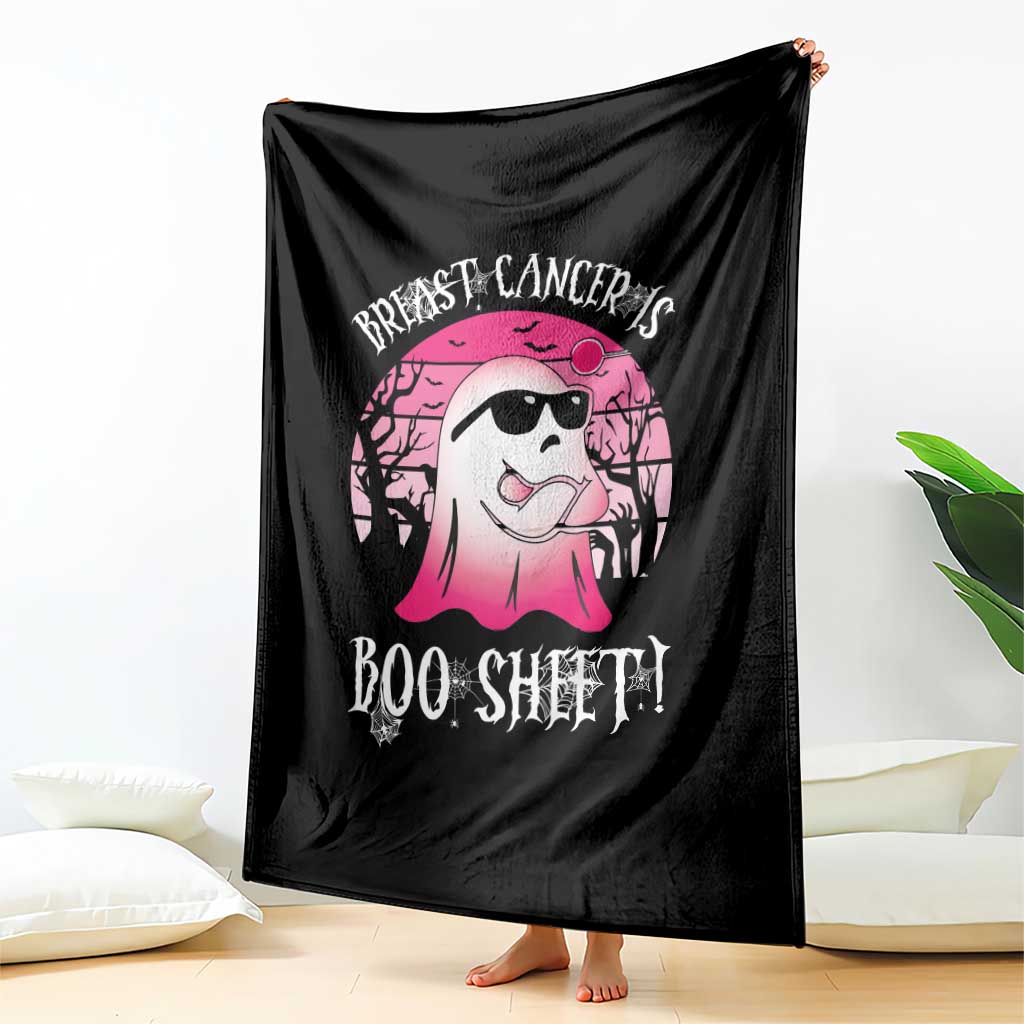 Breast Cancer Is Boo Sheet Throw Blanket In October Ghost Wear Pink - Wonder Print Shop