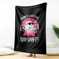 Breast Cancer Is Boo Sheet Throw Blanket In October Ghost Wear Pink - Wonder Print Shop