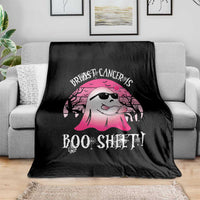 Breast Cancer Is Boo Sheet Throw Blanket In October Ghost Wear Pink - Wonder Print Shop