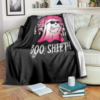 Breast Cancer Is Boo Sheet Throw Blanket In October Ghost Wear Pink - Wonder Print Shop