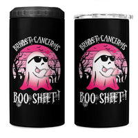 Breast Cancer Is Boo Sheet 4 in 1 Can Cooler Tumbler In October Ghost Wear Pink - Wonder Print Shop