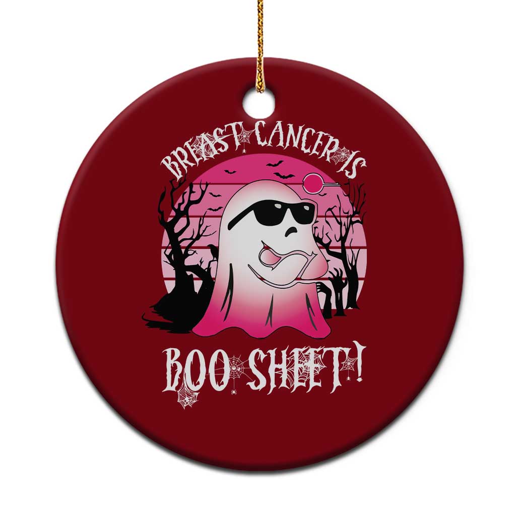 Breast Cancer Is Boo Sheet Ceramic Ornament In October Ghost Wear Pink - Wonder Print Shop