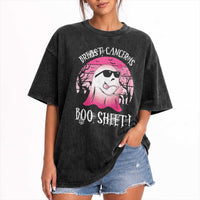 Breast Cancer Is Boo Sheet Washed Cotton T-Shirt In October Ghost Wear Pink