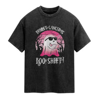 Breast Cancer Is Boo Sheet Washed Cotton T-Shirt In October Ghost Wear Pink