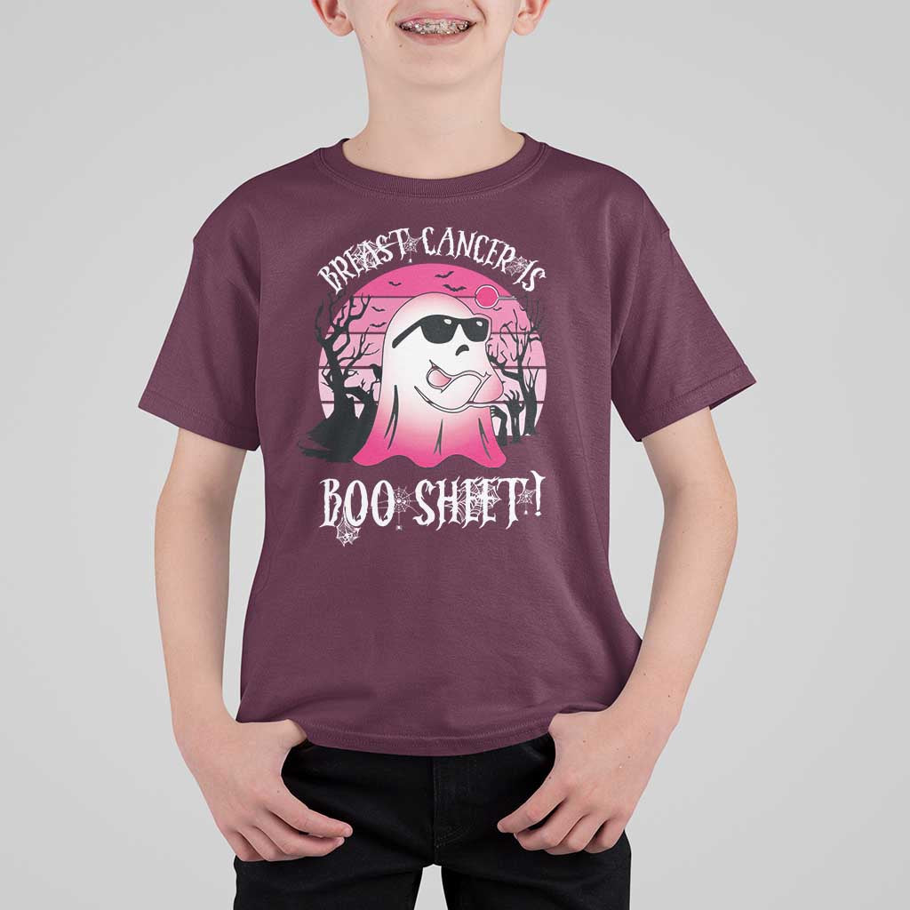 Breast Cancer Is Boo Sheet T Shirt For Kid In October Ghost Wear Pink - Wonder Print Shop