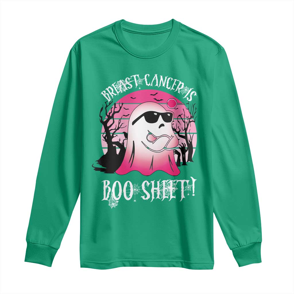Breast Cancer Is Boo Sheet Long Sleeve Shirt In October Ghost Wear Pink - Wonder Print Shop
