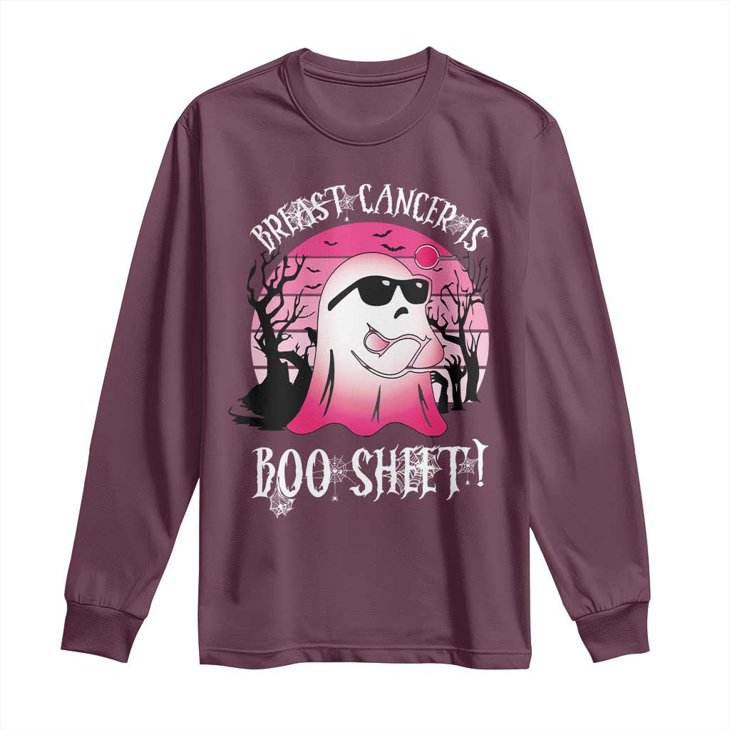 Breast Cancer Is Boo Sheet Long Sleeve Shirt In October Ghost Wear Pink - Wonder Print Shop