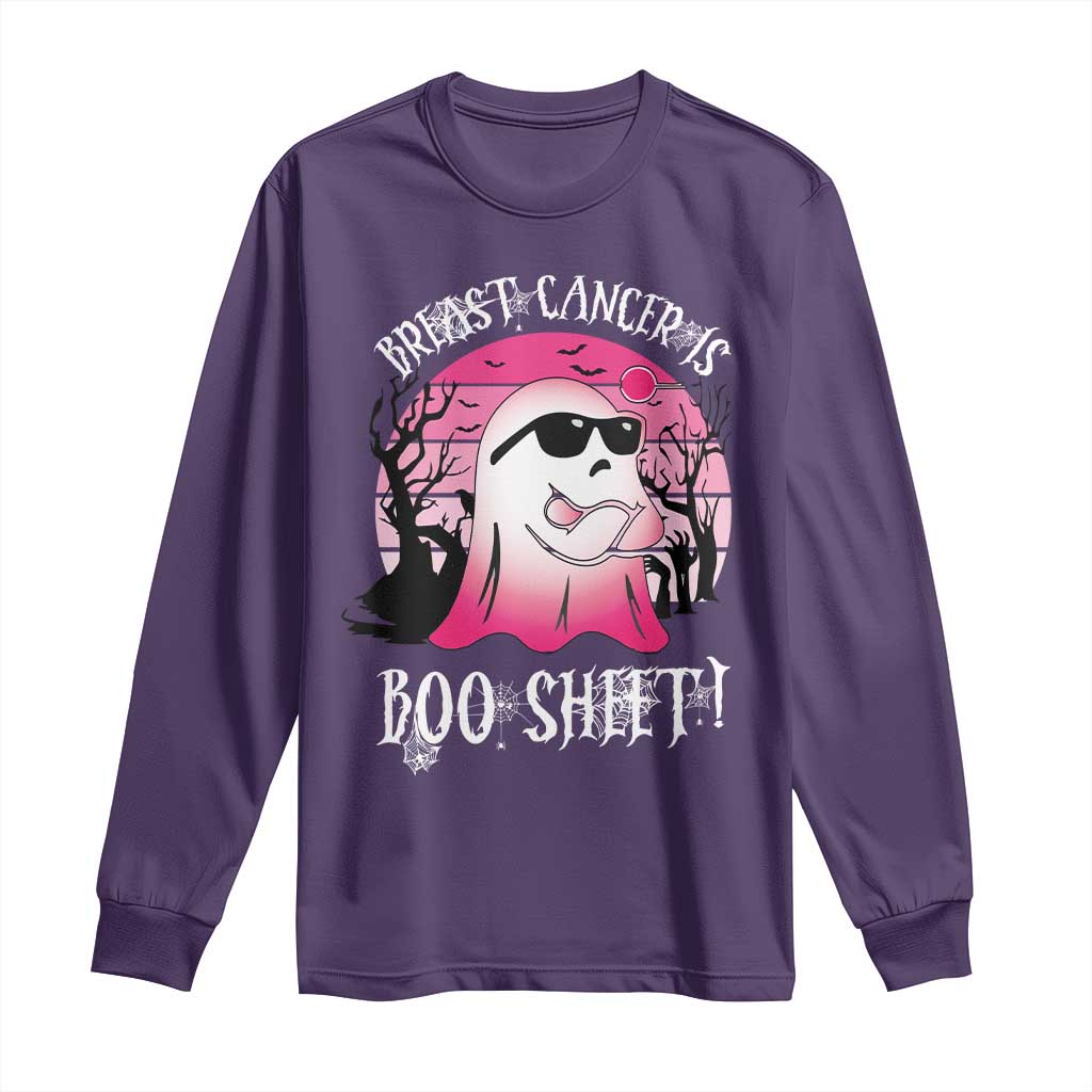 Breast Cancer Is Boo Sheet Long Sleeve Shirt In October Ghost Wear Pink - Wonder Print Shop