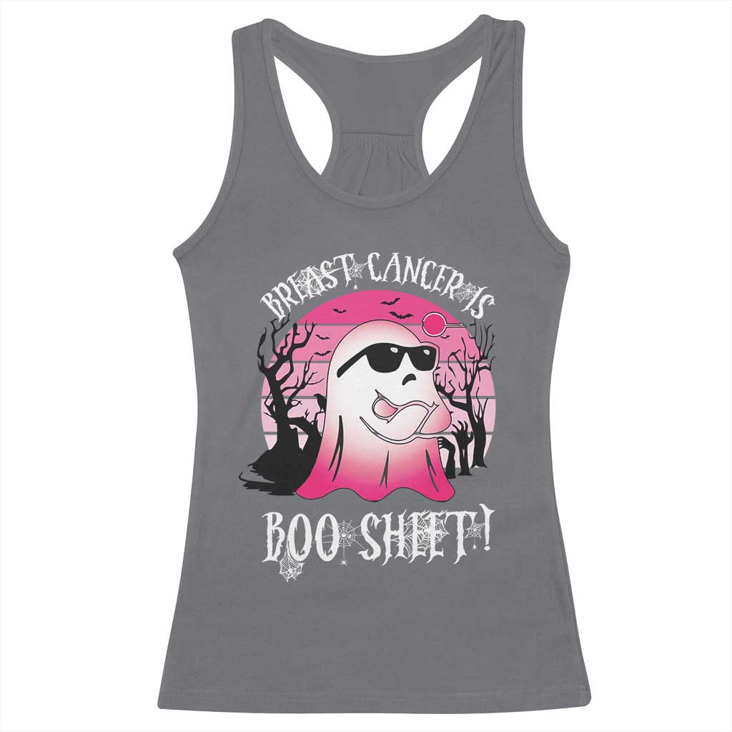 Breast Cancer Is Boo Sheet Racerback Tank Top In October Ghost Wear Pink - Wonder Print Shop