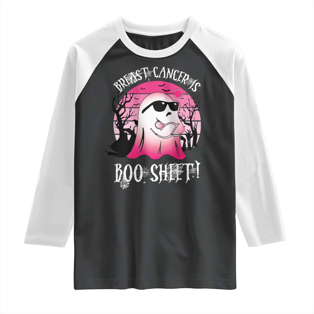 Breast Cancer Is Boo Sheet Raglan Shirt In October Ghost Wear Pink - Wonder Print Shop