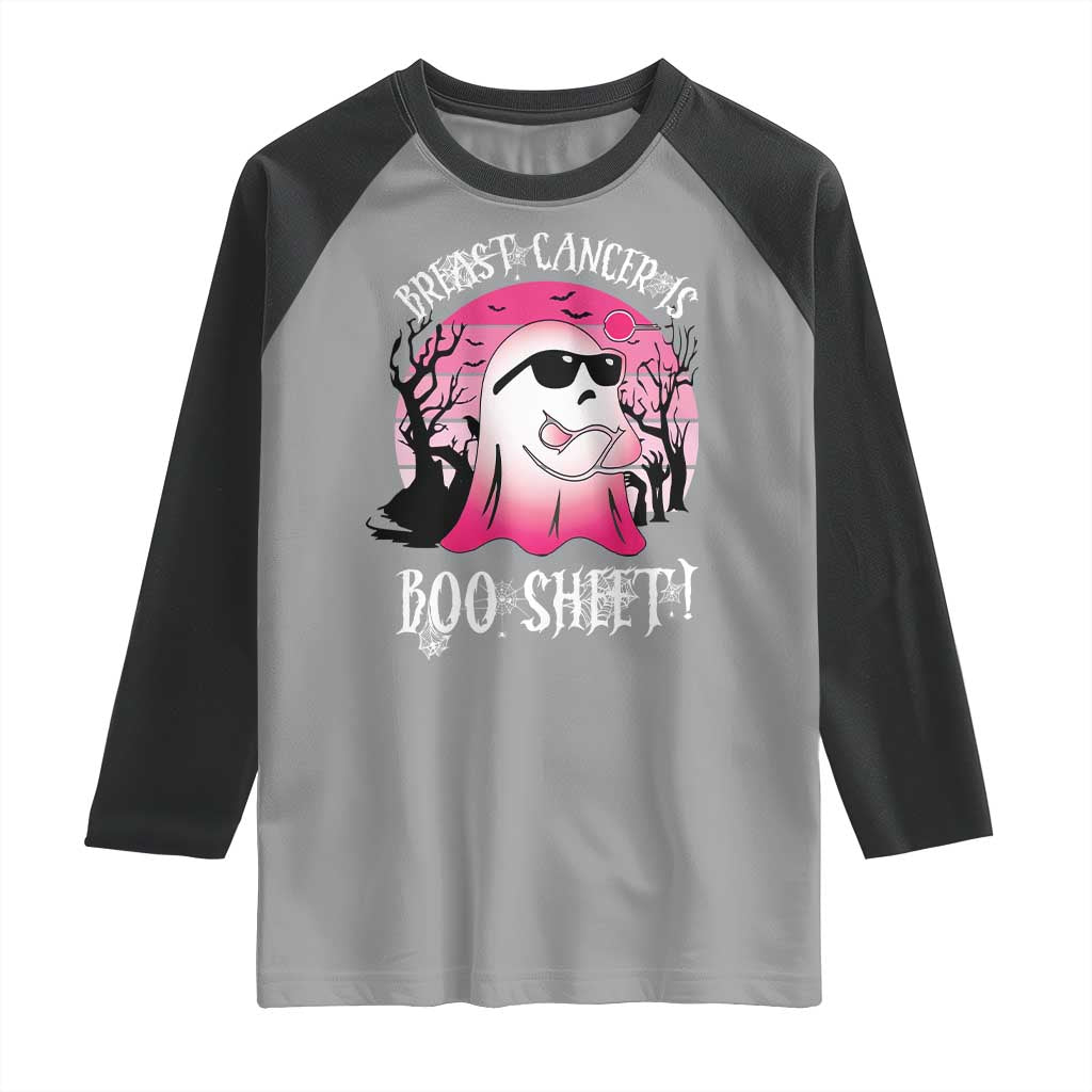 Breast Cancer Is Boo Sheet Raglan Shirt In October Ghost Wear Pink - Wonder Print Shop