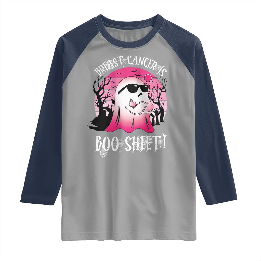 Breast Cancer Is Boo Sheet Raglan Shirt In October Ghost Wear Pink - Wonder Print Shop