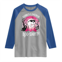 Breast Cancer Is Boo Sheet Raglan Shirt In October Ghost Wear Pink - Wonder Print Shop