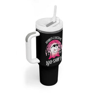 Breast Cancer Is Boo Sheet Tumbler With Handle In October Ghost Wear Pink - Wonder Print Shop
