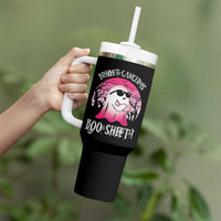 Breast Cancer Is Boo Sheet Tumbler With Handle In October Ghost Wear Pink - Wonder Print Shop