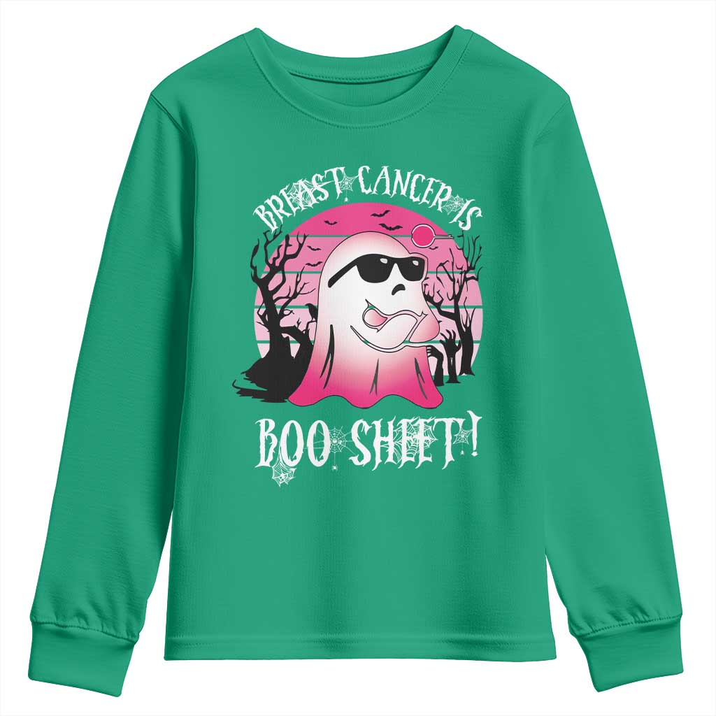 Breast Cancer Is Boo Sheet Youth Sweatshirt In October Ghost Wear Pink - Wonder Print Shop