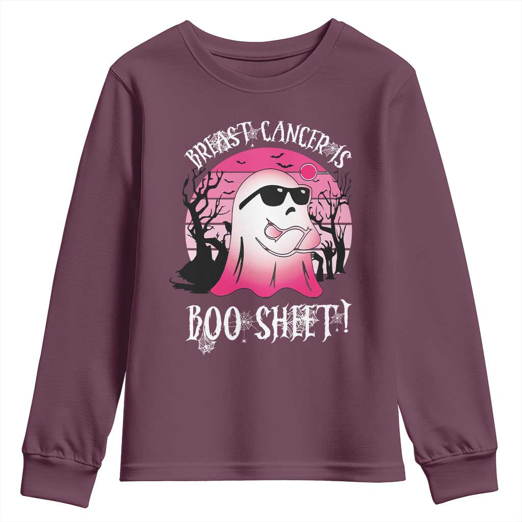Breast Cancer Is Boo Sheet Youth Sweatshirt In October Ghost Wear Pink - Wonder Print Shop